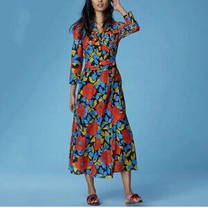 DVF Collared Wrap Cover-Up – Boswell Black – Size M